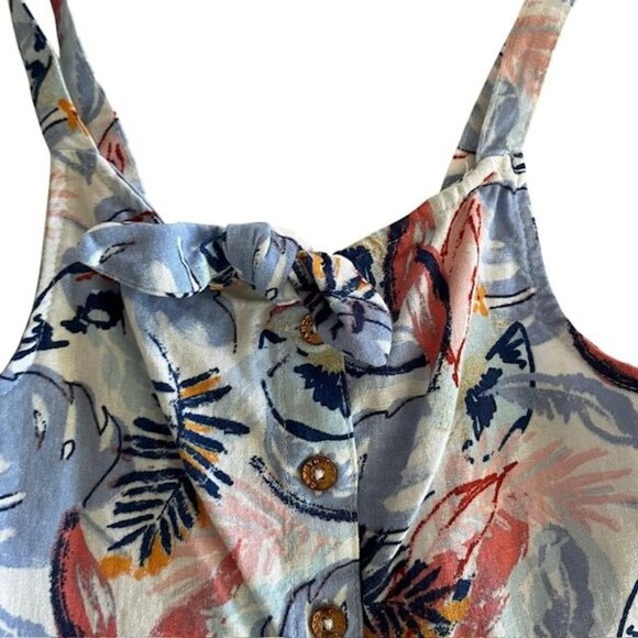 Vince Camuto Girls Tropical Print Two Piece Outfit Size 10 Linen Blend - Picture 3 of 6